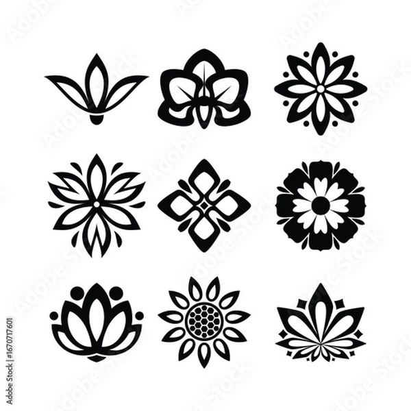 Obraz minimal laurel sign set vector icon logo