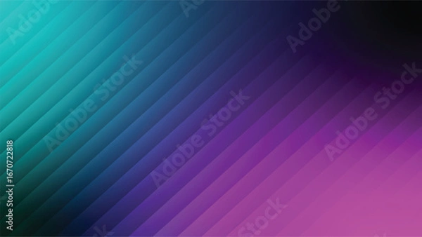 Fototapeta Abstract gradient background with diagonal stripes in shades of teal blue purple and pink