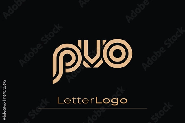 Fototapeta PVO Creative Unique Modern Letter Logo Design. Elegant Monogram Logo Design with Decorative Elements and Typography