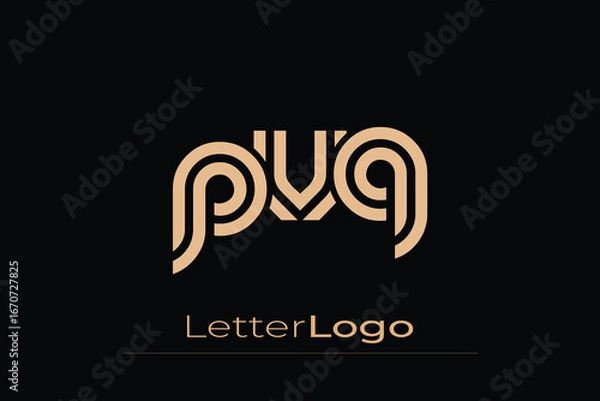 Fototapeta PVQ Creative Unique Modern Letter Logo Design. Elegant Monogram Logo Design with Decorative Elements and Typography