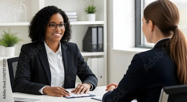 Fototapeta One-on-One Interview – Candidate Impressing Recruiter