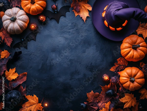 Obraz halloween background with pumpkin