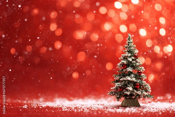 Obraz red christmas tree