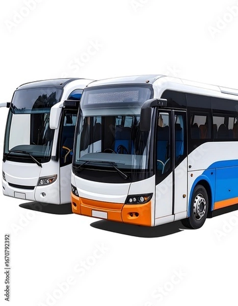Obraz Two modern buses side-by-side
