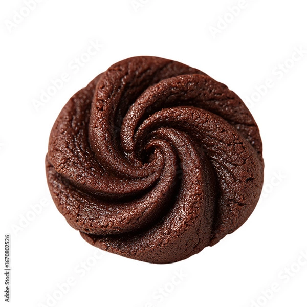 Fototapeta Chocolate Swirl Cookie isolated on transparent background