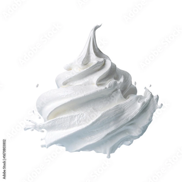 Fototapeta Whipped Cream in Motion A Culinary Abstract isolated on transparent background