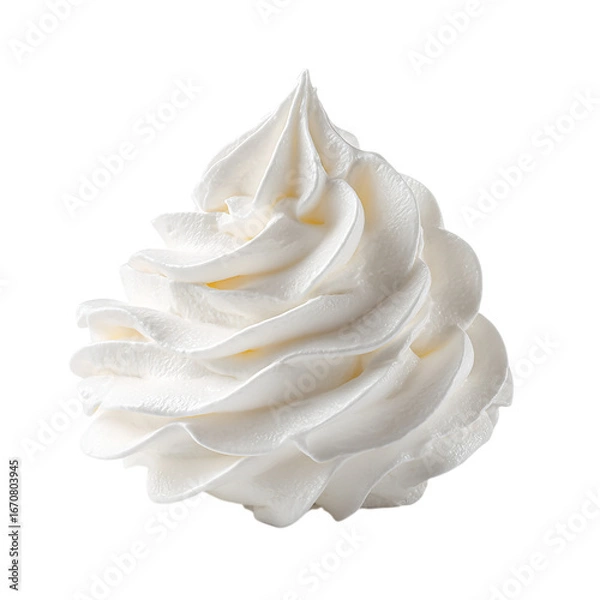 Fototapeta Whipped Cream Swirl isolated on transparent background