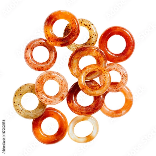 Fototapeta Carnelian Rings A Scatter of Warmth isolated on transparent background