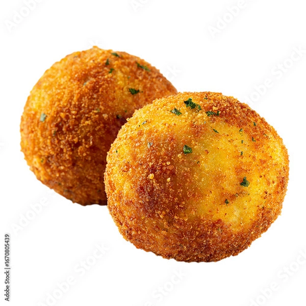 Fototapeta GoldenCrusted Arancini A Culinary Delight isolated on transparent background