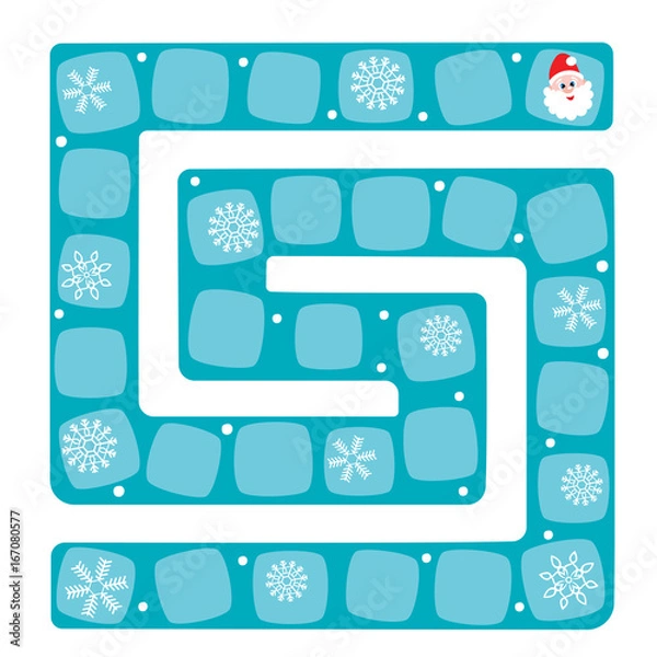 Obraz Snow labyrinth. Vector illustration of a board game