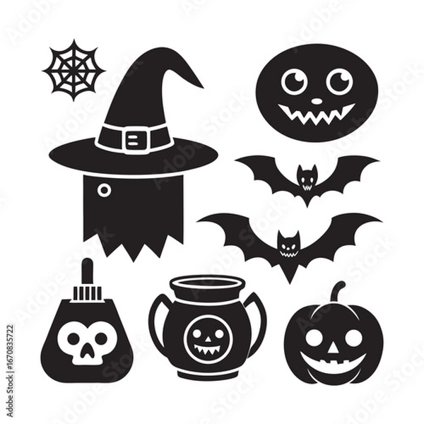 Obraz Halloween silhouette element vector set file