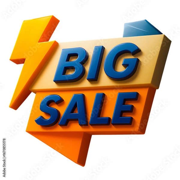 Fototapeta 3D Sale Badge Label Design for Discount and Promotion Banner