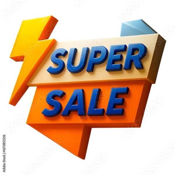 Fototapeta 3D Sale Badge Label Design for Discount and Promotion Banner