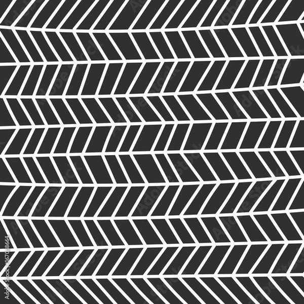 Fototapeta Abstract monochrome hand drawn doodle pattern