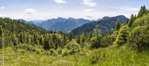 Fototapeta Widok z Nassfeld w Alpach Karnickich na Alpy Julijskie