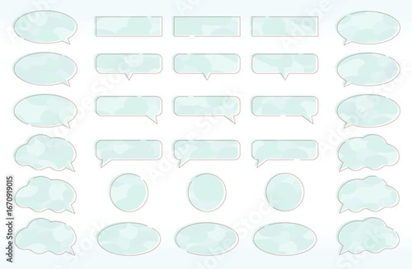 Obraz さわやかなブルー系の吹き出しセット