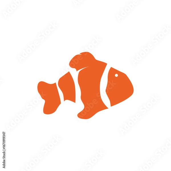 Obraz clown fish logo design with minimalist concept ocean aquarium fish nemo ornamental templet icon illustration symbol