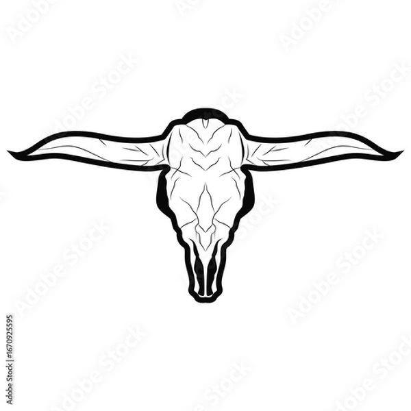 Fototapeta vintage retro design concept with longhorn logo illustration horn symbol from old ranch concept template in west texas