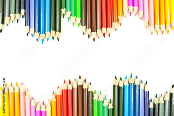 Obraz Colorful pencil isolated on the white background.