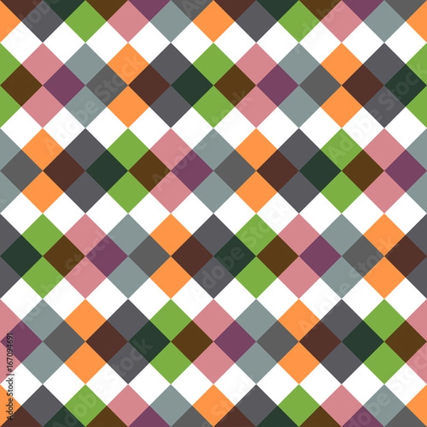 Fototapeta Colored rhombic geometric seamless pattern.