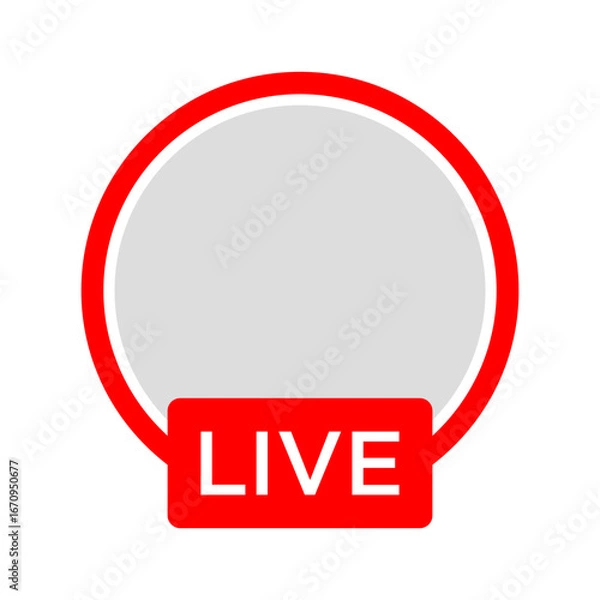 Obraz modern vector frame for live streaming red circle