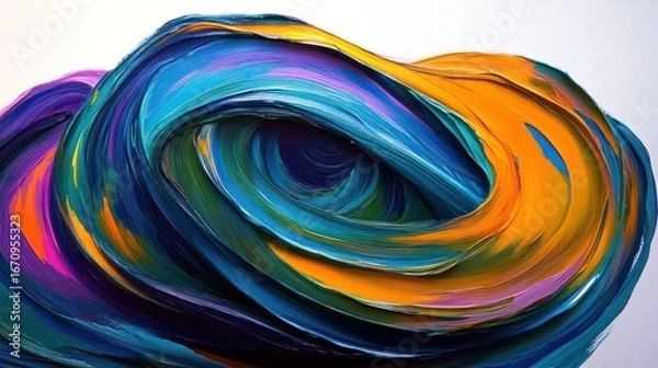 Obraz A vibrant abstract swirl of colors creating a dynamic visual flow.