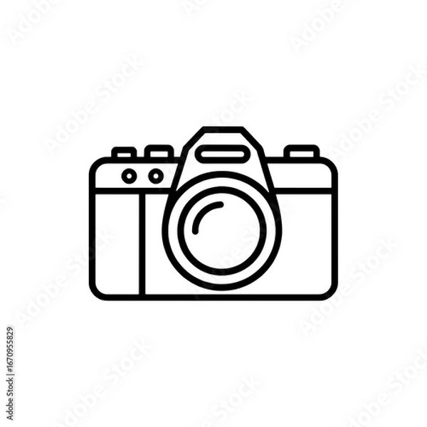 Obraz Minimal Camera Outline Icon for Photography