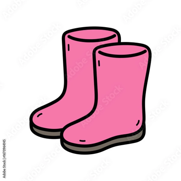 Fototapeta Cute Pink Rubber Boots for Children and Toddlers