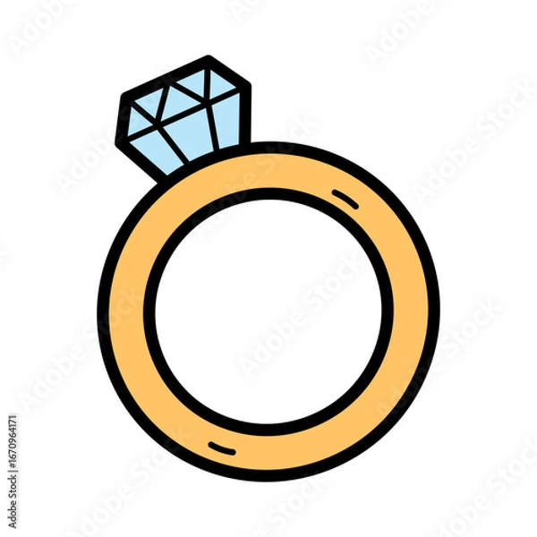 Fototapeta Elegant Ring with Gemstone for Creative Designs