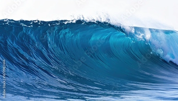 Obraz A powerful ocean wave curls majestically over the water.