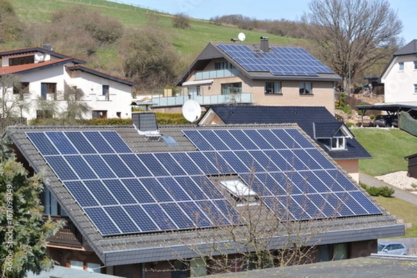 Obraz Solar panels in german town