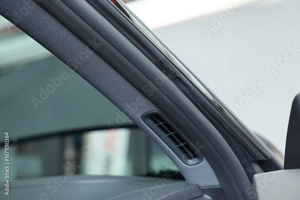 Fototapeta closeup of elastic rubber on car door.	
