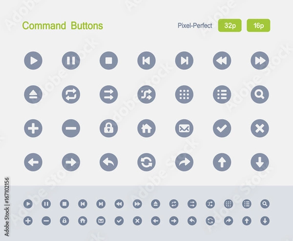 Obraz Command Buttons - Granite Icons