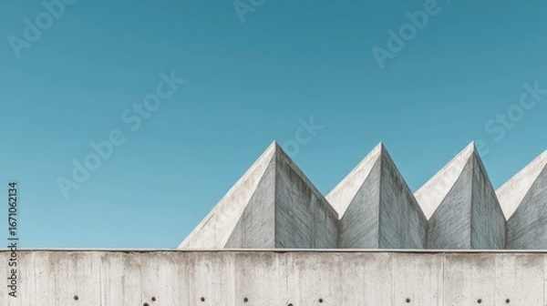 Fototapeta Modern concrete structures against a clear sky