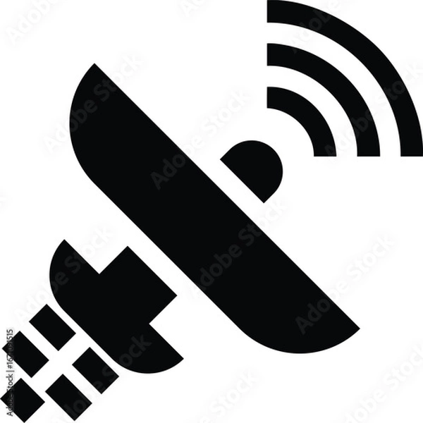 Fototapeta Satellite antenna icon. Satellite antenna simple icon in flat style with transparent background. Vector illustration