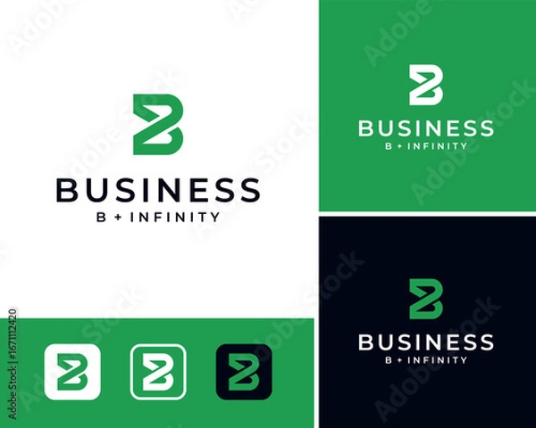 Obraz Letter B Infinity Loop Abstract Simple Modern Minimal Icon Vector Logo Design Illustration