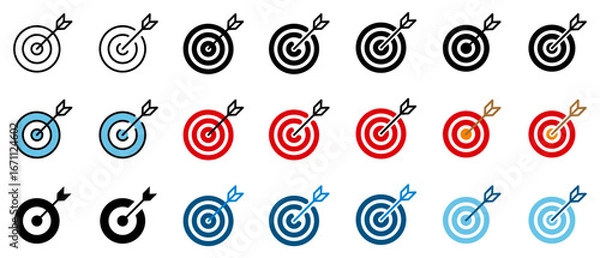 Obraz ターゲット　アイコン　的　まと　ベクター　イラスト　セット