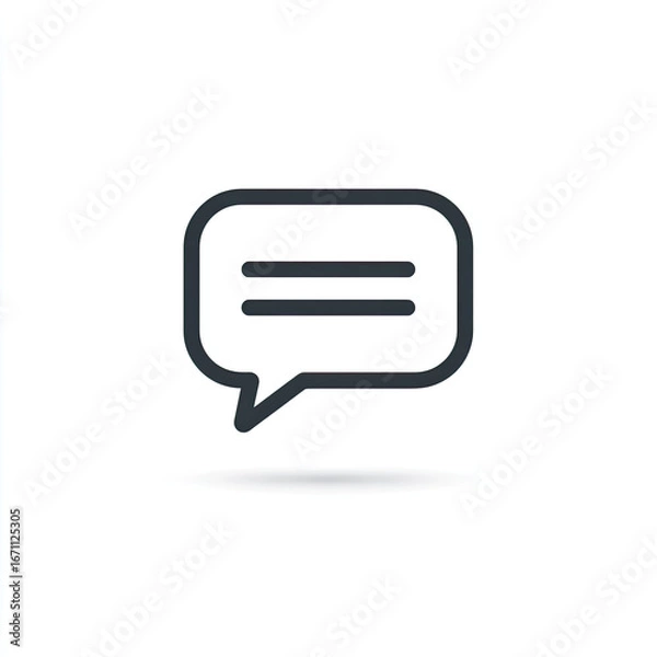 Obraz Chat bubble icon with two lines symbolizing text message