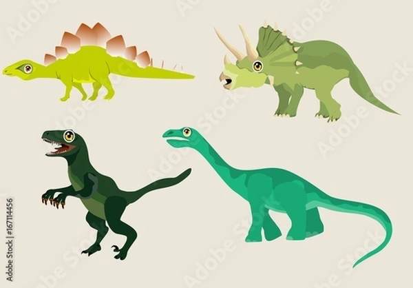 Fototapeta Wektor postaci z kreskówek dinozaurów ilustracji