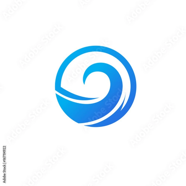 Fototapeta circle wave logo vector template