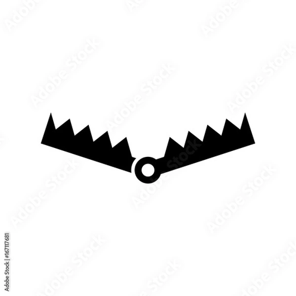 Fototapeta Trap icon. Black, minimalist icon isolated on white background. Trap simple silhouette. Web site page and mobile app design vector element.