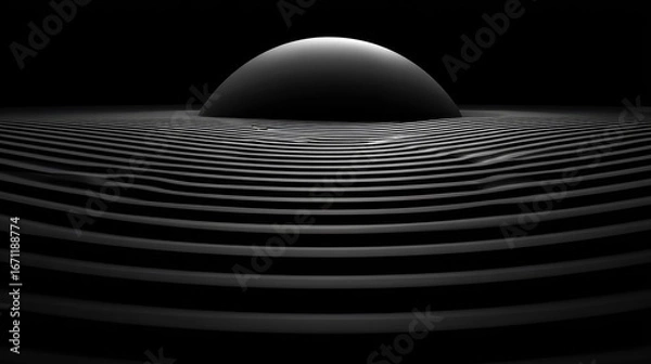Fototapeta Abstract design featuring a dome-like shape set within a textured surface.