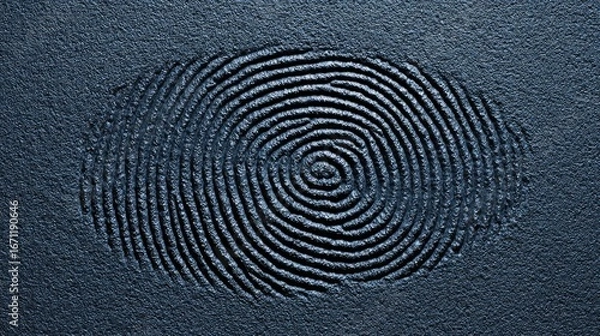 Fototapeta Imprint of a circular pattern on a dark surface.