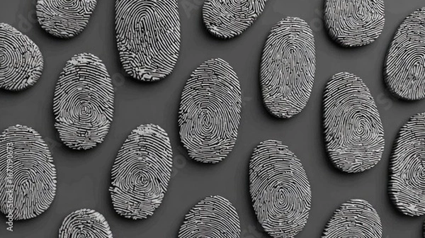 Fototapeta Abstract fingerprint patterns on a dark background.