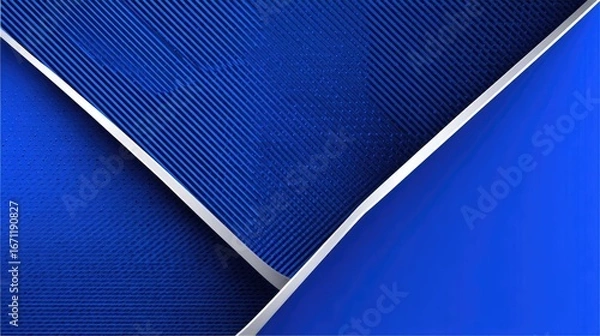 Fototapeta Two-toned geometric design with textured blue and silver.