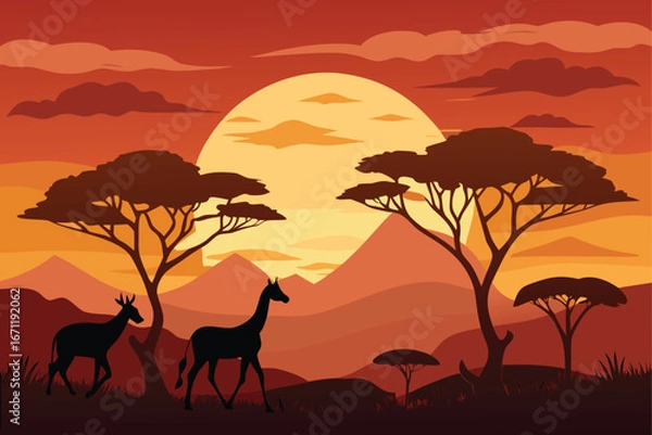 Obraz sunset in the desert