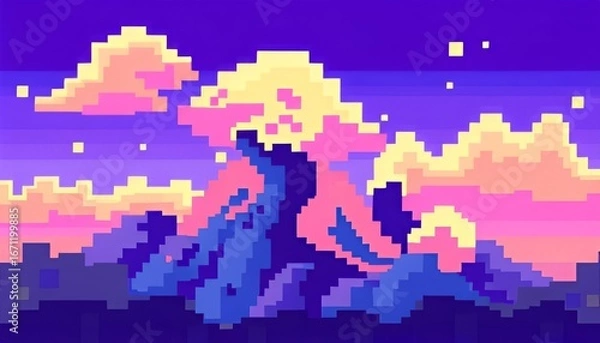 Fototapeta Pixelated color blocks