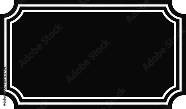 Fototapeta Ornate black rectangle with white border vector