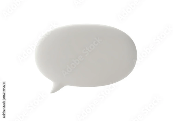 Obraz Isolated speech bubble or thought cloud, gray tone, cartoon shape, communication, expression