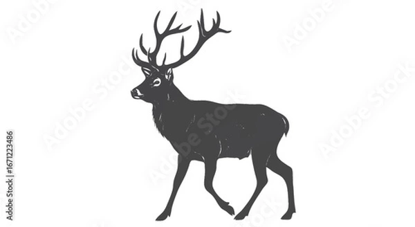 Obraz deer silhouette vector